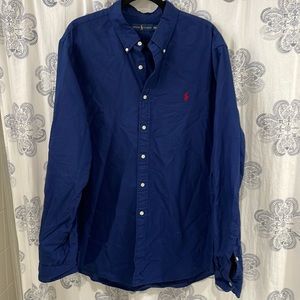 Men’s Ralph Lauren Navy Cotton Button Down XXL